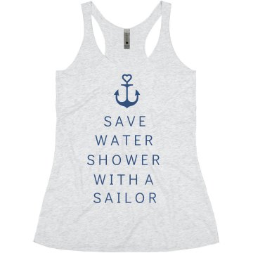 Shower With A Sailor Junior Fit Bella Sheer Longer Length Rib Strap Tank Top
