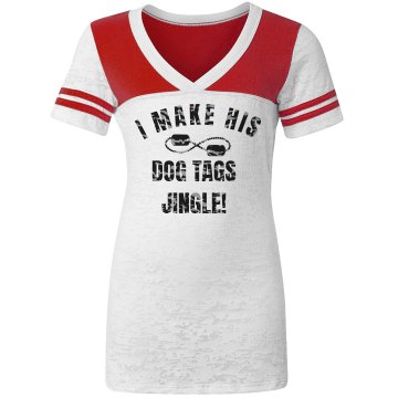 Jingle, jingle! Junior Fit Bella Sheer Longer Length Rib Racerback Tank Top