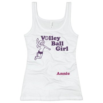 Volleyball Girl Junior Fit Bella Sheer Longer Length Rib Racerback Tank Top