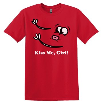 Kiss Me, Girl! Unisex Gildan Heavy Cotton Crew Neck Tee
