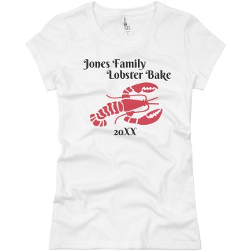 Lobster Bake w/Back Junior Fit Bella Crewneck Jersey Tee