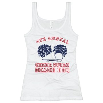Cheer Beach BBQ Junior Fit Bella Slit V-Neck Tee