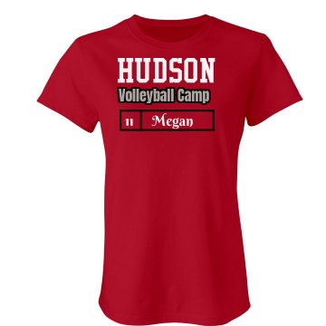 Hudson Volleyball Camp Junior Fit Bella Crewneck Jersey Tee