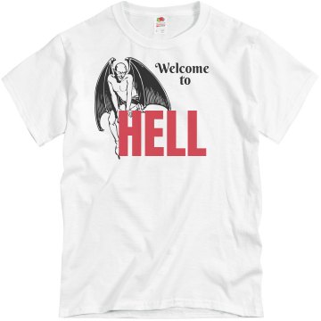 Halloween Welcome To Hell Unisex Basic Gildan Heavy Cotton Crew Neck Tee