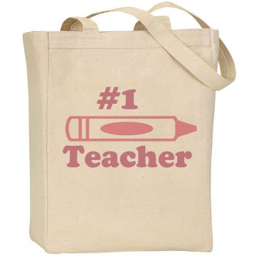 Number 1 Teacher Bag Liberty Bags Canvas Tote