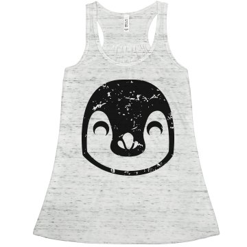 Black and Yellow Penguin Misses American Apparel Neon Oversized Crop Tank