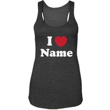 I Heart the Big Apple Junior Fit Bella Sheer Longer Length Rib Strap Tank Top
