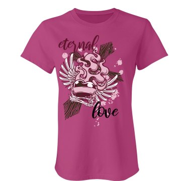 Eternal Love Junior Fit Bella Sheer Longer Length Rib Tee