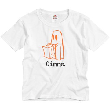 Gimme Candy. I'm a Ghost. Youth Basic Gildan Ultra Cotton Crew Neck Tee