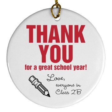 Thank You Ornament Porcelain Circle Ornament