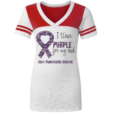 I Wear Purple Junior Fit Augusta 3/4 Legacy Raglan Tee