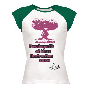 Powderpuff Tee Junior Fit Bella 1x1 Rib Ringer Tee