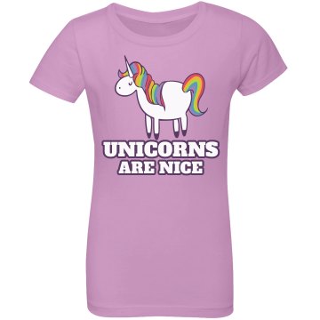 Unicorns Are Awesome Junior Fit Bella Sheer Longer Length Rib Tee