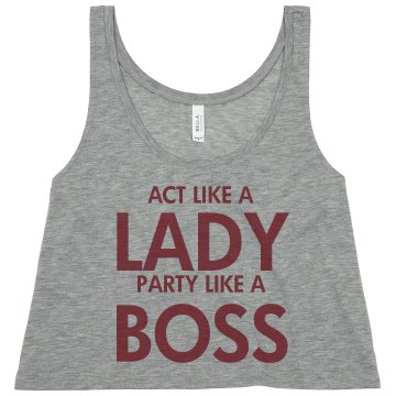 Act Like A Lady... Misses Bella Flowy Boxy Lightweight Crop Tank