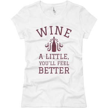 Wine A Bit Junior Fit Basic Bella Favorite Tee