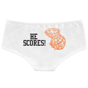 He Scores w/ Back Bella White Basic Hotshort