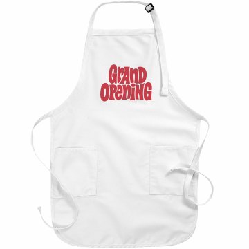 Grand Opening Apron Basic White Apron