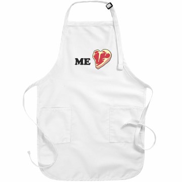 Love Steak Apron Basic White Apron