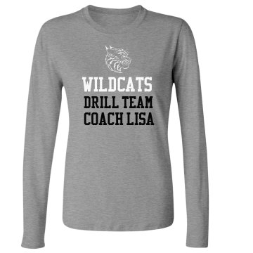 Wildcats Drill Team Tee Junior Fit Bella Long Sleeve Crewneck Jersey Tee