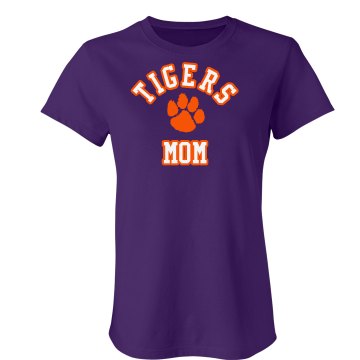 Tigers Mom Tee Junior Fit Bella Sheer Longer Length Rib Tee