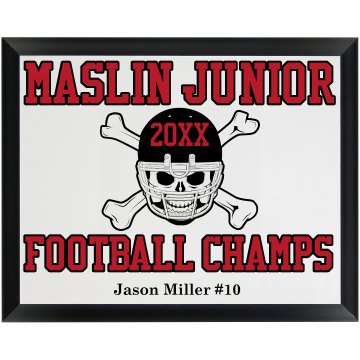 Football Champ Plaque Wood Plaque