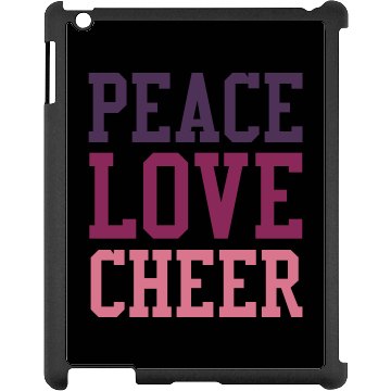 Peace Love Cheer Black iPad Snap-on Case