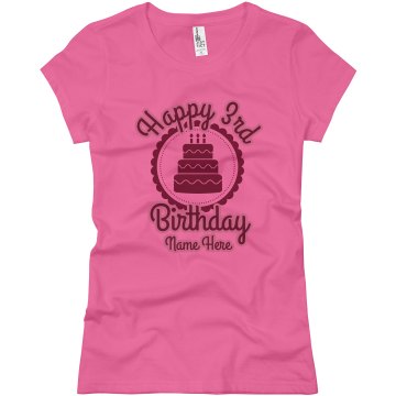 Happy 3rd Birthday Megan Junior Fit Basic Bella Favorite Tee