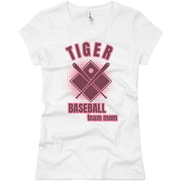 Tiger Baseball Mom Junior Fit Basic Bella Favorite Tee