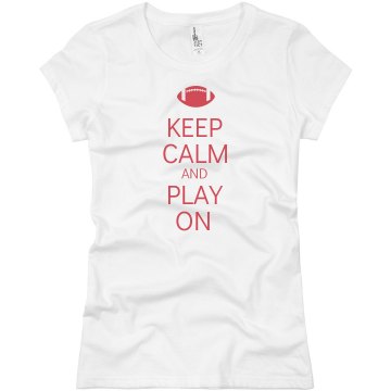 Keep Calm & Play On Junior Fit Brightline 3/4 Sleeve Jersey Tee