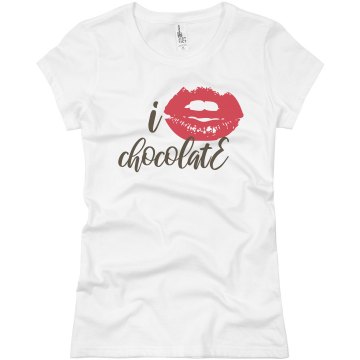 I Love Chocolate Junior Fit Basic Bella Favorite Tee