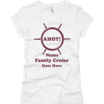 Ahoy Family Cruise Junior Fit Basic Bella Favorite Tee
