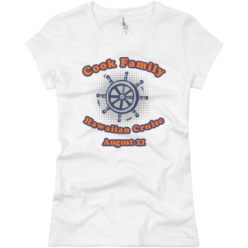 Hawaiian Family Cruise Junior Fit Basic Bella Favorite Tee