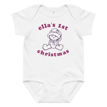 Ella's First Christmas Infant Rabbit Skins Lap Shoulder Creeper