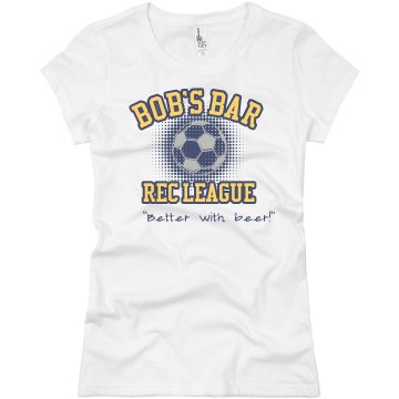 Bob's Bar Soccer League Junior Fit Basic Bella Favorite Tee