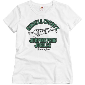 County Fair Frog Jump Misses Relaxed Fit Basic Gildan Ultra Cotton Tee