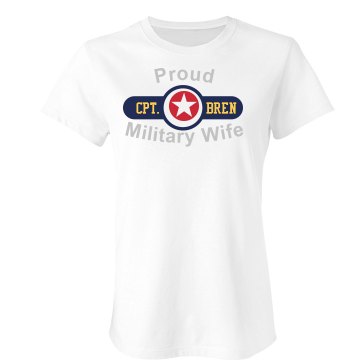 Marine Wife Tee w/back Junior Fit Bella Sheer Longer Length Rib Tee