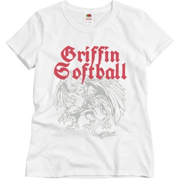 Griffin Softball Misses Relaxed Fit Basic Gildan Ultra Cotton Tee