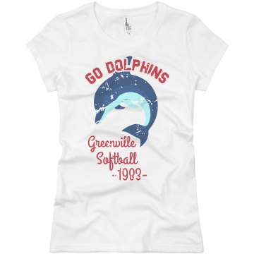 Go Dolphins - 1983 Junior Fit Basic Bella Favorite Tee