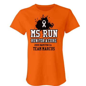 Run For A Cure Tee Junior Fit Bella Crewneck Jersey Tee