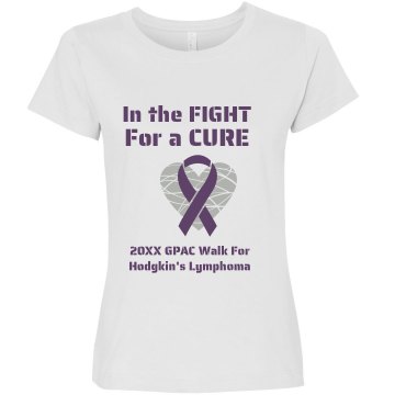 Lymphoma Fight For A Cure Junior Fit Bella Sheer Longer Length Rib Tee