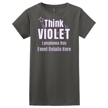 Think Violet Lymphoma Run Misses Relaxed Fit Gildan Heavy Cotton Tee