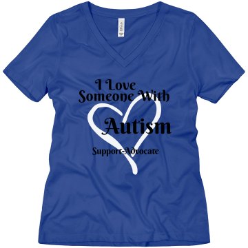 Love Someone With Autism Misses Relaxed Fit Anvil V-Neck Tee