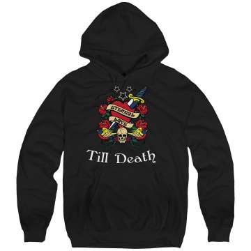 Till Death Skull Hoodie Unisex Hanes Ultimate Cotton Heavyweight Hoodie