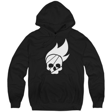 Burning Skull Hoodie Unisex Hanes Ultimate Cotton Heavyweight Hoodie