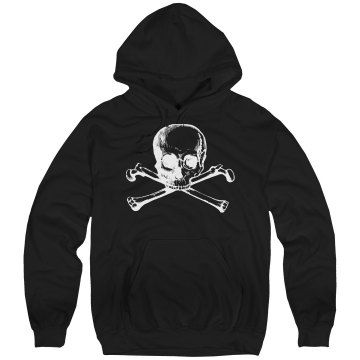 Skull and Bones Hoodie Unisex Hanes Ultimate Cotton Heavyweight Hoodie