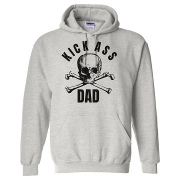 Kick Ass Dad Skull Hoodie Unisex Gildan Heavy Blend Hoodie