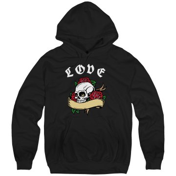 Skull Love Hoodie Unisex Hanes Ultimate Cotton Heavyweight Hoodie
