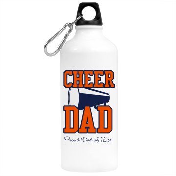 Cheer Dad Aluminum Water Bottle