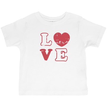 Retro Love Shirt Toddler Basic Gildan Ultra Cotton Crew Neck Tee