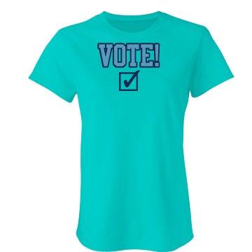 Vote!  Junior Fit Bella Sheer Longer Length Rib Tee